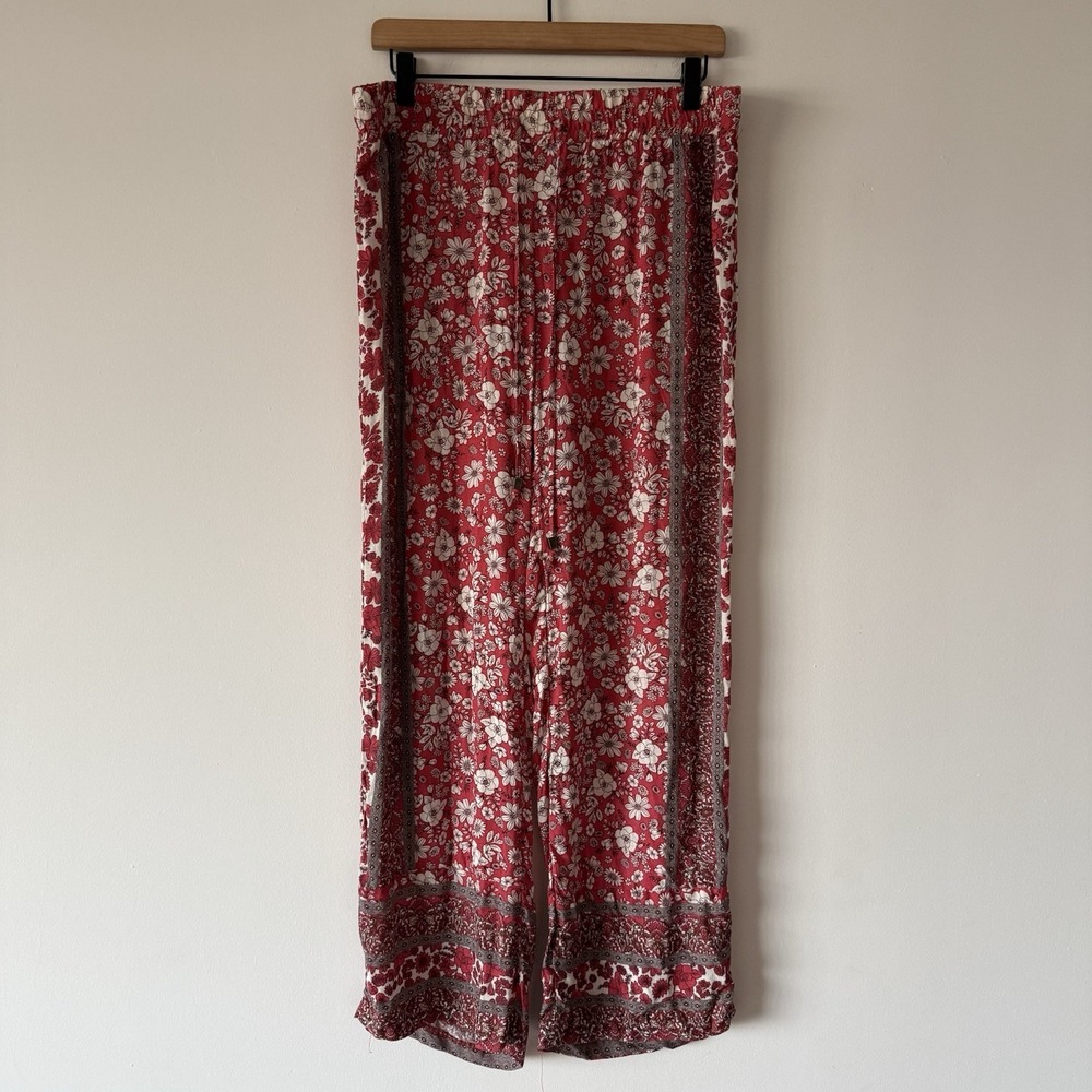 Rose & Thyme Pants Floral Womens XL ( FITS LARGE ) Boho Peasant Hippie Beach NWT